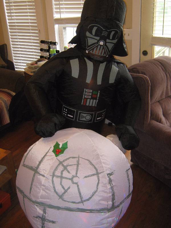 lot 3162 image: Inflatable Darth Vadar w death Star by Sears