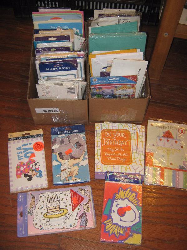 lot 3164 image: Large lot of assorted party invitations, birthday cards, blank cards and thank you cards