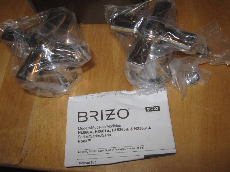lot 3222 image: brizo skin lavatory cross handle kit hx5361-pc