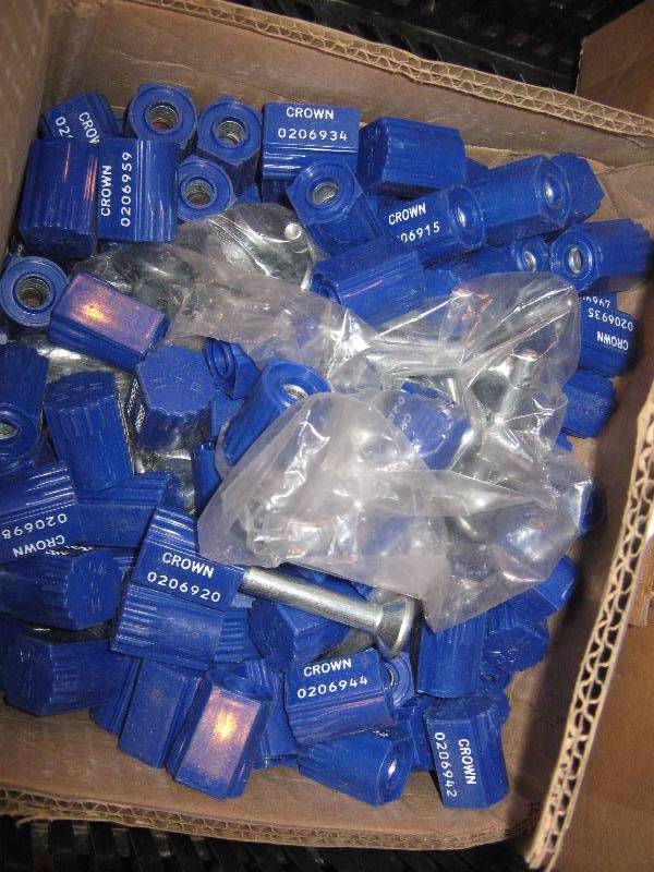 lot 3257 image: american steel bolt lock with plastic locking device crate inventory seals