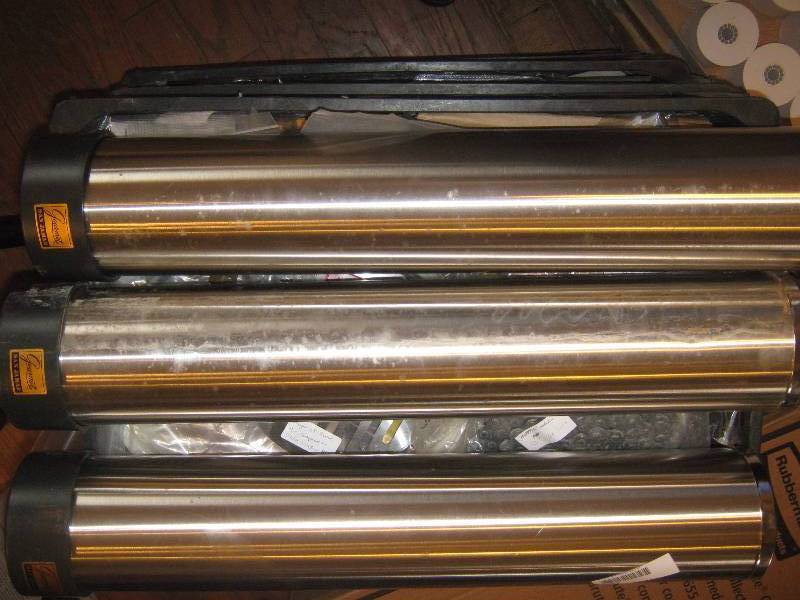 lot 3261 image: 3 count lot gourmet san jamar stainless steel adjustable cup dispensers with mounting brackets