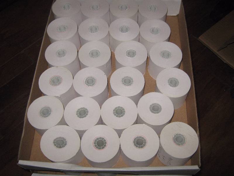 lot 3276 image: 24 count lot of cash register tape 2-14 x 150 single ply