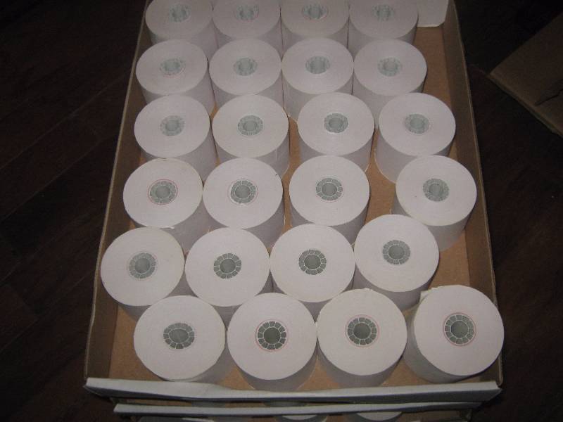 lot 3277 image: 24 count lot of cash register tape 2-14 x 150 single ply