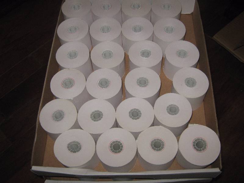 lot 3278 image: 24 count lot of cash register tape 2-14 x 150 single ply