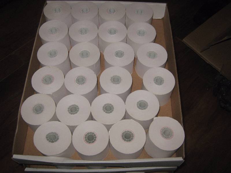 lot 3279 image: 24 count lot of cash register tape 2-14 x 150 single ply