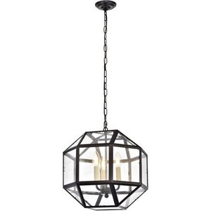 lot 6237 image: Caro Collection Pendant Light3 Black Finish- Retail$198.00