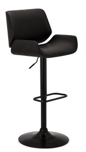 lot 6294 image: Glitzhome Mid-century Modern Height-adjustable Swivel Bar Stool- Retail$289.99
