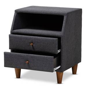 lot 6170 image: 2 Drawer Claverie Wood Nightstand Gray - Baxton Studio