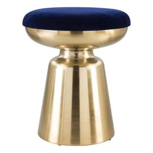 lot 6173 image: ZUO Juniper 19 in. Blue and Gold Side Stool, BlueGold