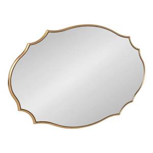 lot 6175 image: Kate and Laurel Leanna Scalloped Oval Wall Mirror - Gold - 24x36- Retail$201.49
