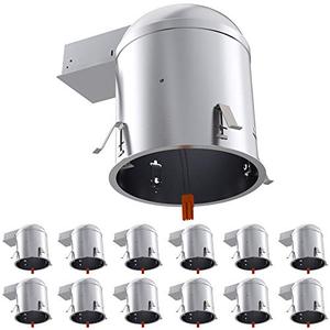 lot 6202 image: Sunco Lighting 12 Pack 6 Inch Remodel Housing, Air Tight IC Rated Aluminum Can, 120-277V, TP24 Connector Included for Easy Install - UL & Title 24 Compliant