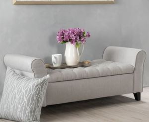 lot 6285 image: Keikp Contemporary Rolled Arm Fabric Storage Ottoman Bench by Christopher Knight Home&nbsp