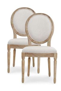 lot 6184 image: Phinnaeus French Country Fabric Dining Chairs (Set of 2) by Christopher Knight Home- Retail$542.99