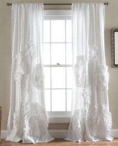 lot 6293 image: 95 x 54 White Silver Orchid Ince Flora Curtain Panel