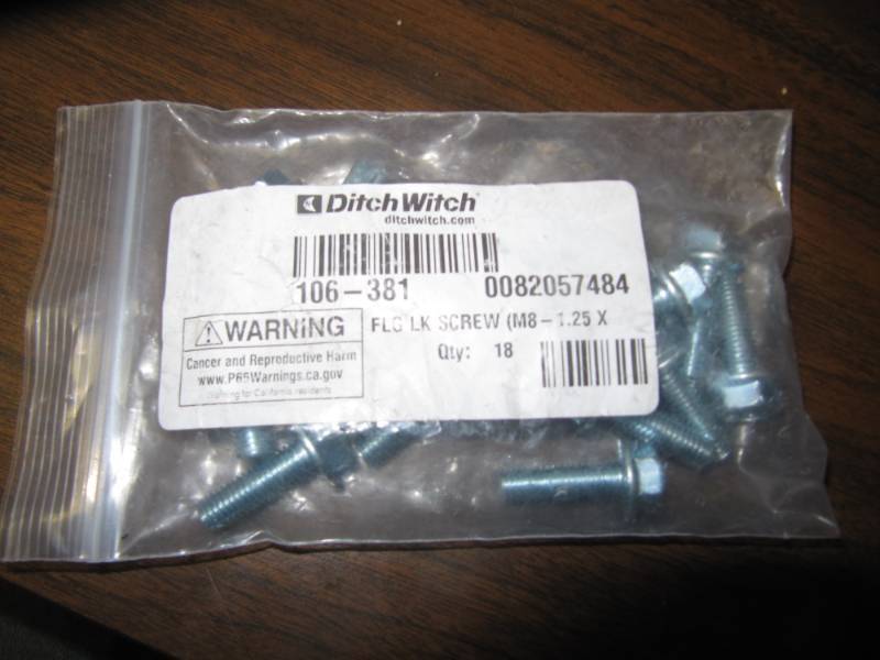 lot 1596 image: 18 Pack -BRAND NEW OEM Ditch Witch 106-381 FLG LK SCREW M8-1.25X
