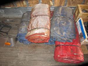 lot 4124 image: Lot of Approx 5 Trailer Tarps - For Semi Truck and Trailer