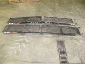lot 4090 image: Folding Metal Loading Ramps  ATV CARS  LAWN,OWERS 6.5 feet by 11 inches
