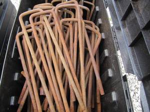lot 4027 image: Two Large Truck Tool Boxes and a Large Tote Stuffed with Truck Body and Body U Bolts Mostly New
