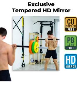 lot 47308 image: Fab Glass and Mirror GM36x60 HD Tempered Glass Mirror for Gym & Dance Studio, 48 x 84, Clear Retails Over $700