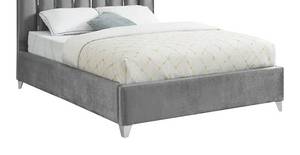 lot 47313 image: Footboard & Rails Only Meridian Furniture EnzoGrey-Q Enzo Collection Modern  Contemporary Velvet Upholstered Bed Queen, Grey