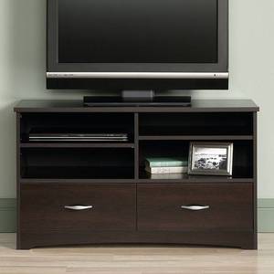 lot 47314 image: Sauder Beginnings TV Stand for TVs up to 46, Cinnamon Cherry Finish