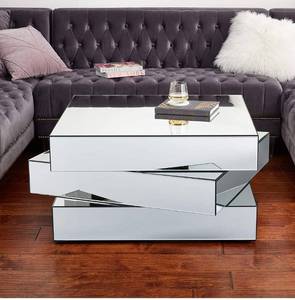 lot 47317 image: Retails  $800Meridian Furniture Haven Collection Modern Contemporary Mirrored Coffee Table Featuring a Bold Geometric Design, 39.5 W x 39.5 D x 18.5 H