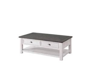lot 47348 image: Martin Svensson 50 in. WhiteGray Large Rectangle Wood Coffee Table with Drawers