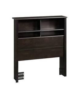 lot 47371 image: Sauder 419449 County Line Twin Bookcase Headboard, L 42.60 x W 9.92 x H 46.97, Estate Black