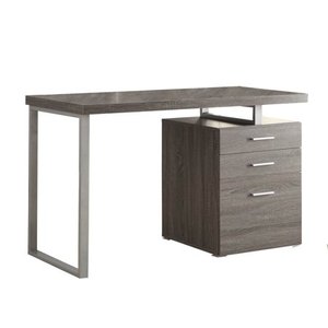 lot 47374 image: 3-drawer Brennan Office Desk Weathered Grey by Coaster - 800520 (47.25 x 23.50 x 30H)