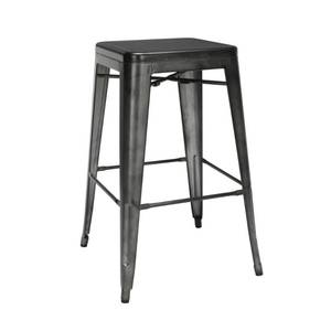 lot 47394 image: OFM Industrial Modern 4 Assembled Metal Bar Stools, IndoorOutdoor