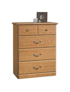 lot 47402 image: Sauder Orchard Hills 4-Drawer Chest, Carolina Oak finish - Damaged Drawers