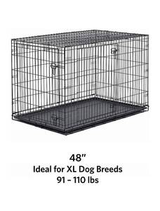 lot 47411 image: 48 Folding Metal Double Door Dog Crate