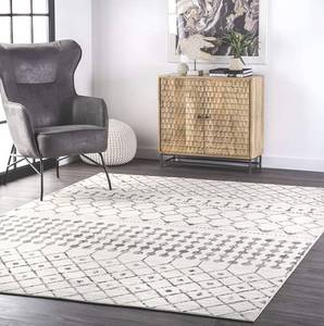 lot 47193 image: nuLOOM Zola Geometric Moroccan Area Rug, 8 x 10, Grey