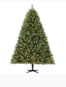 lot 47385 image: Holiday Time Pre-Lit 7.5 Prescott Pine Artificial Christmas Tree - LED Clear Lights