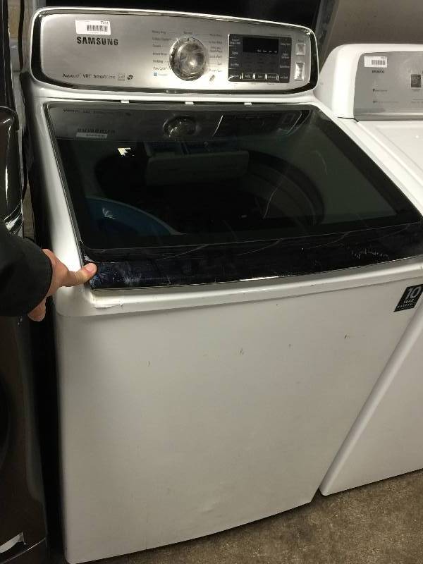 lot 7111 image: Samsung WA50F9A8DSW Top Load Washer with AquaJet, 5.0 Cubic Feet, Neat White