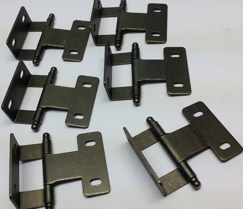 lot 1475 image: New set of 6 Burnished cabinet door quality hinges