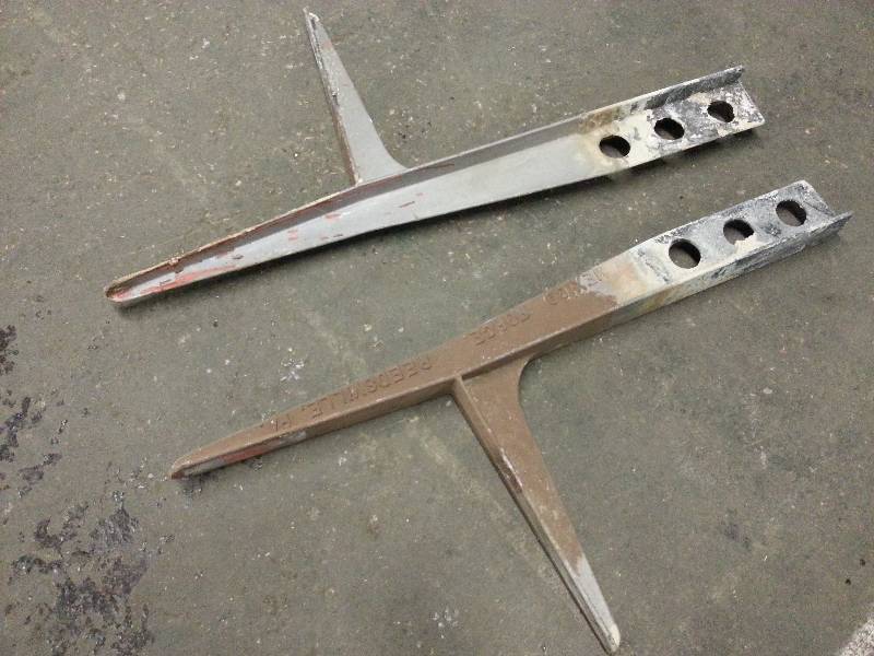lot 1491 image: Really cool forged aluminum park bench legs made to be set in concrete as youre pouring the sidewalk or patio.