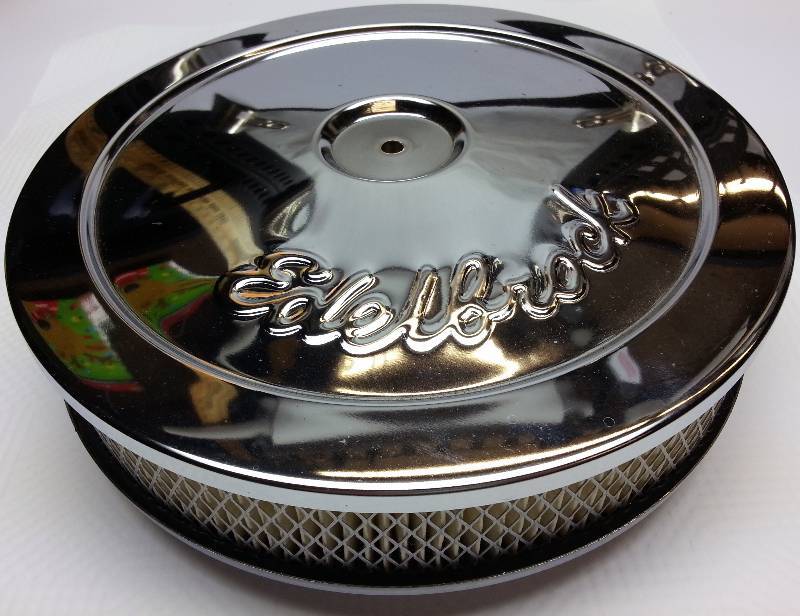 lot 1499 image: New Edelbrock chrome 10 diameter PRO-FLO SERIES ROUND air cleaner with the 2 element.