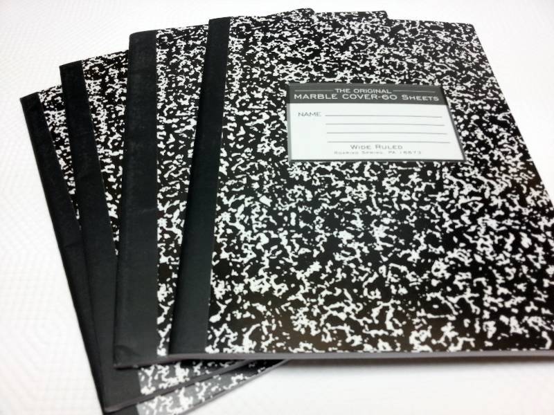 lot 9039 image: This lot is for 4 individual School Smart Marble Back Composition Books Hard Cover - 9 34 x 7 12 inches.