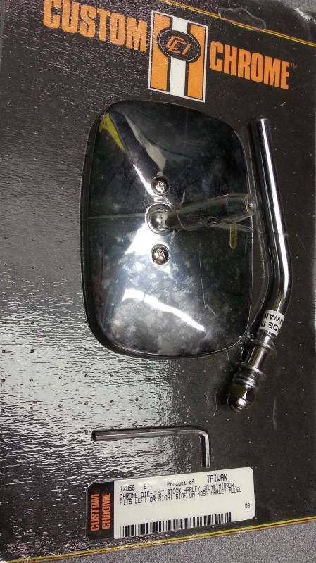 lot 9017 image: Chrome Harley Davidson handle bar mount motorcycle rear view mirror adjust stem
