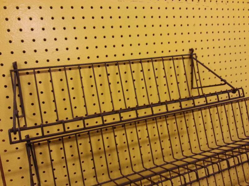 lot 9061 image: 48 overall width HD wire shelf for peg board or your metal rack to the high bid