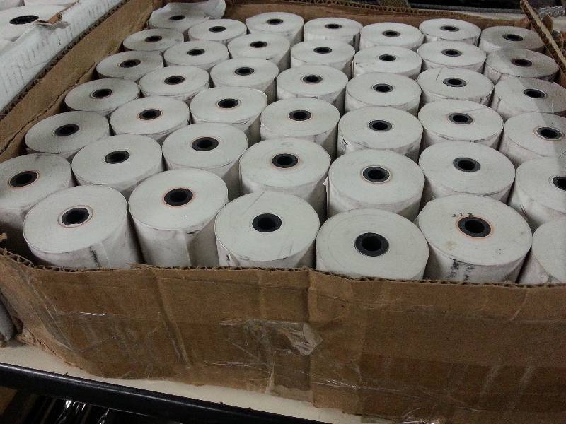lot 1547 image: Box of 4 wide adding machine calculator receipt thermal paper