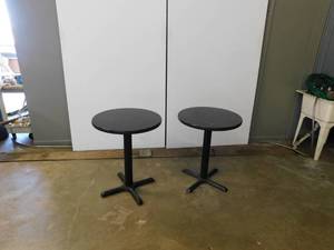 lot 4740 image: Lot Of 2 BLack Dining Height Tables