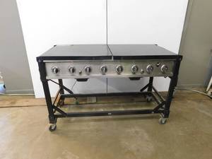 lot 4743 image: 8 Burner Propane Grill On Casters