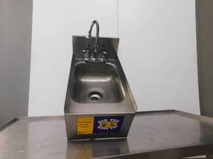 lot 4764 image: Single Bay Wall Mount Stainless Sink