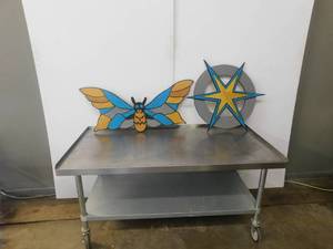 lot 4780 image: Lot Of 2 Wood Decorated Art Signs