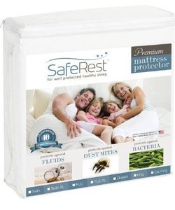 lot 23641 image: SafeRest King Size Premium Hypoallergenic Waterproof Mattress Protector - Vinyl Free