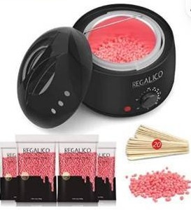 lot 23697 image: Waxing Kit for Women, Regalico Wax Warmer with 4 Bags Painless Hard Wax Beans Hair Removal Kit
