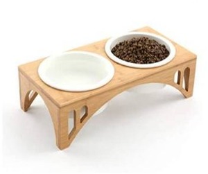 lot 23707 image: FUKUMARU Elevated Dog Ceramic Bowls, 32 OZ Raised Food Feeding Dishes