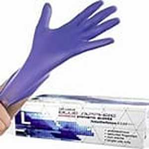 lot 23651 image: Powder Free Disposable Gloves Large ,100 Pack - Extra Strong, 4 Mil Thick - Blue